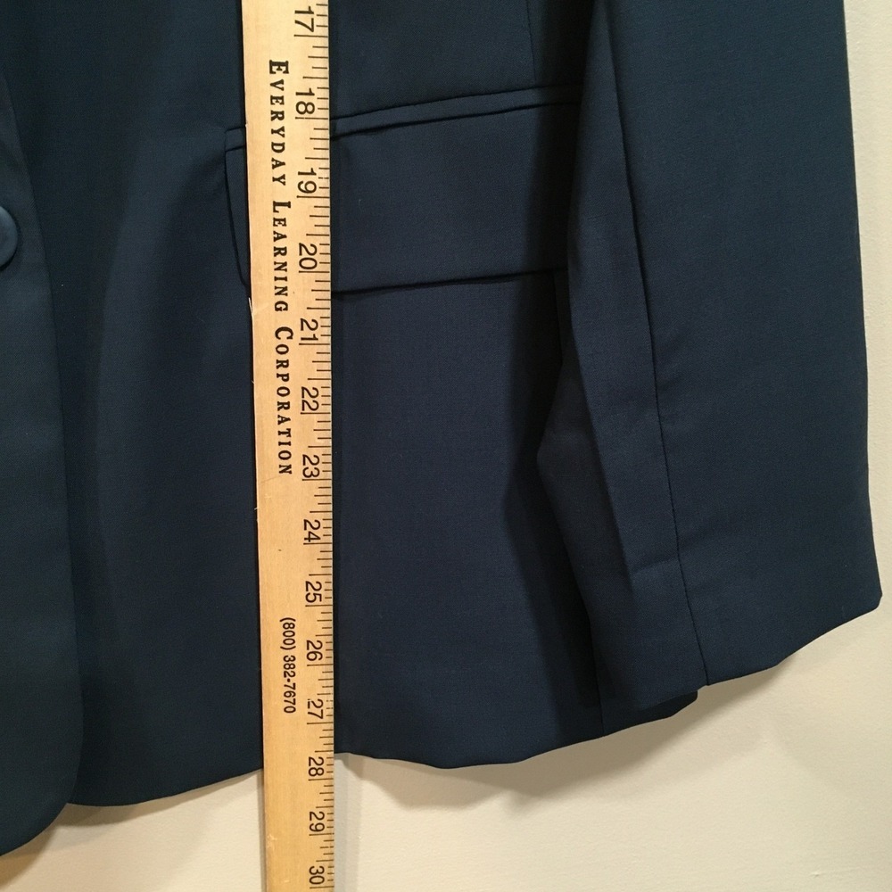 J Jill Wool Blazer Lined Jacket Womens 6 Washable Navy Blue Preppy Work Office - Picture 7 of 12